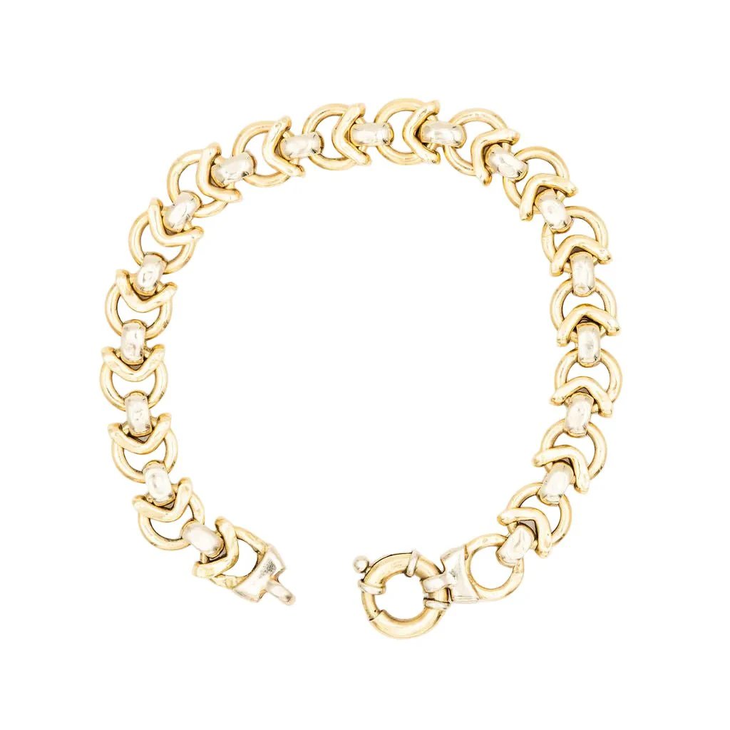 Bracelet Maille en or jaune et or gris - Image 2