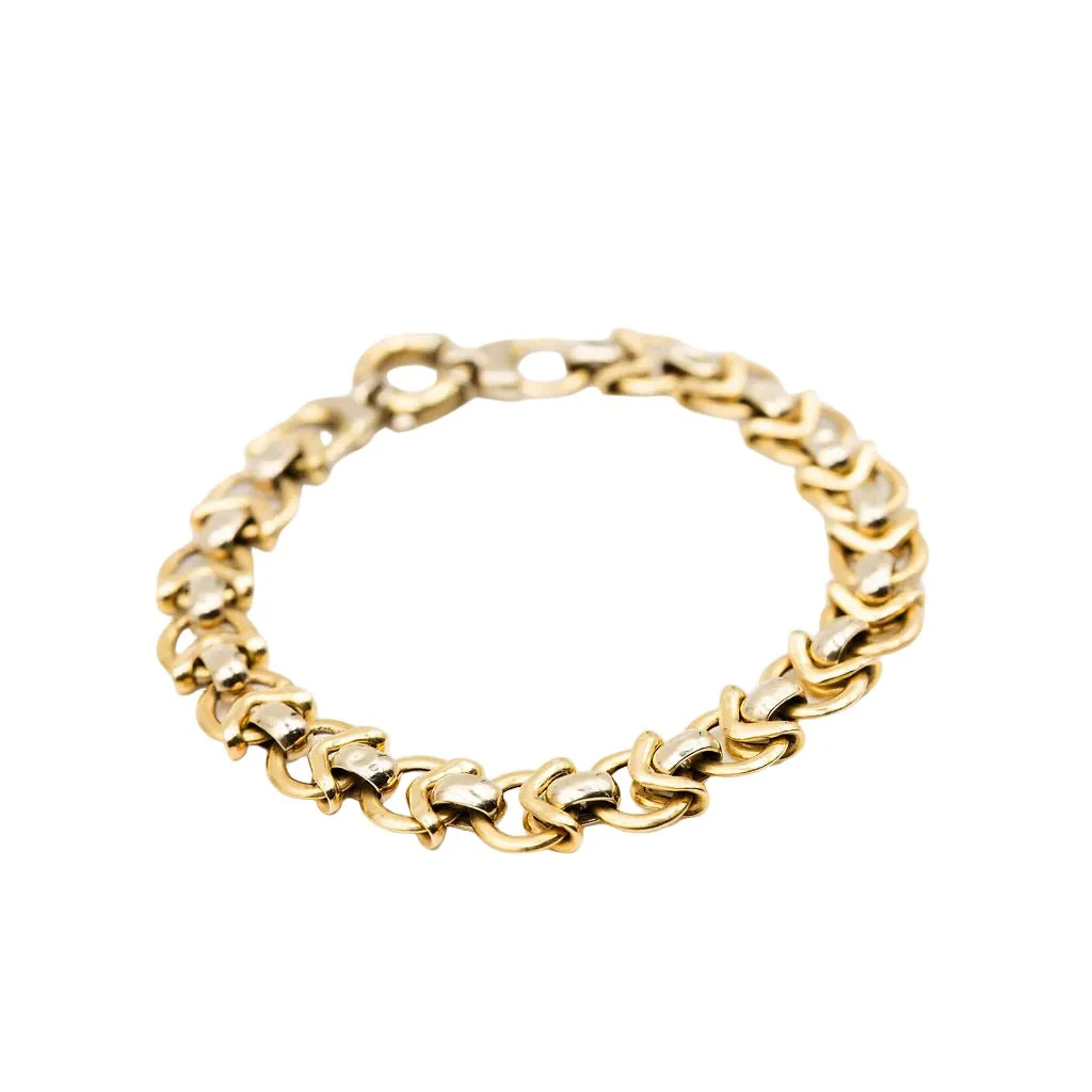 Bracelet Maille en or jaune et or gris - Image 3