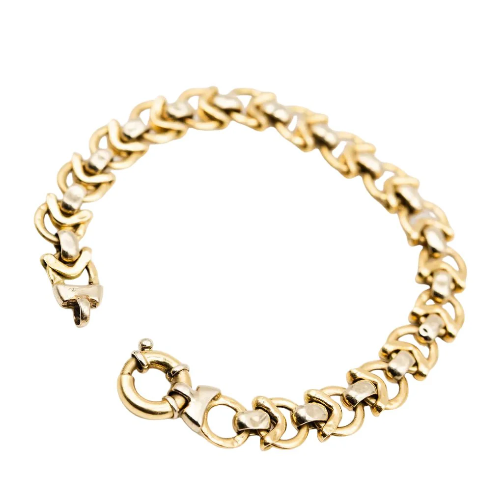Bracelet Maille en or jaune et or gris - Image 4
