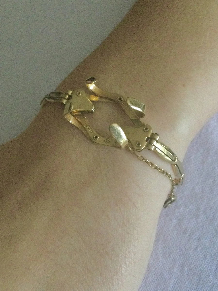 Bracelet Maille en or jaune et vermeil - Image 2