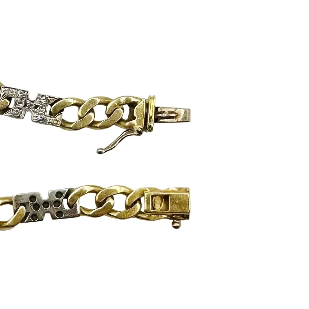 Bracelet Maille en or jaune, or blanc et diamants - Image 4