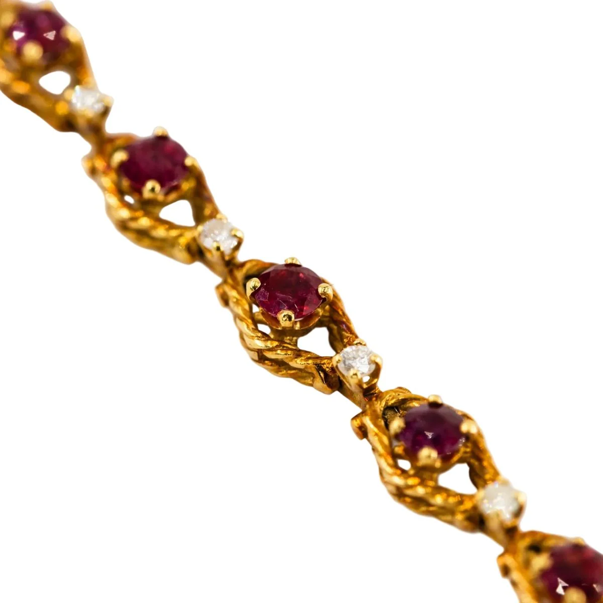Bracelet Maille en or jaune, rubis et diamants - Image 4