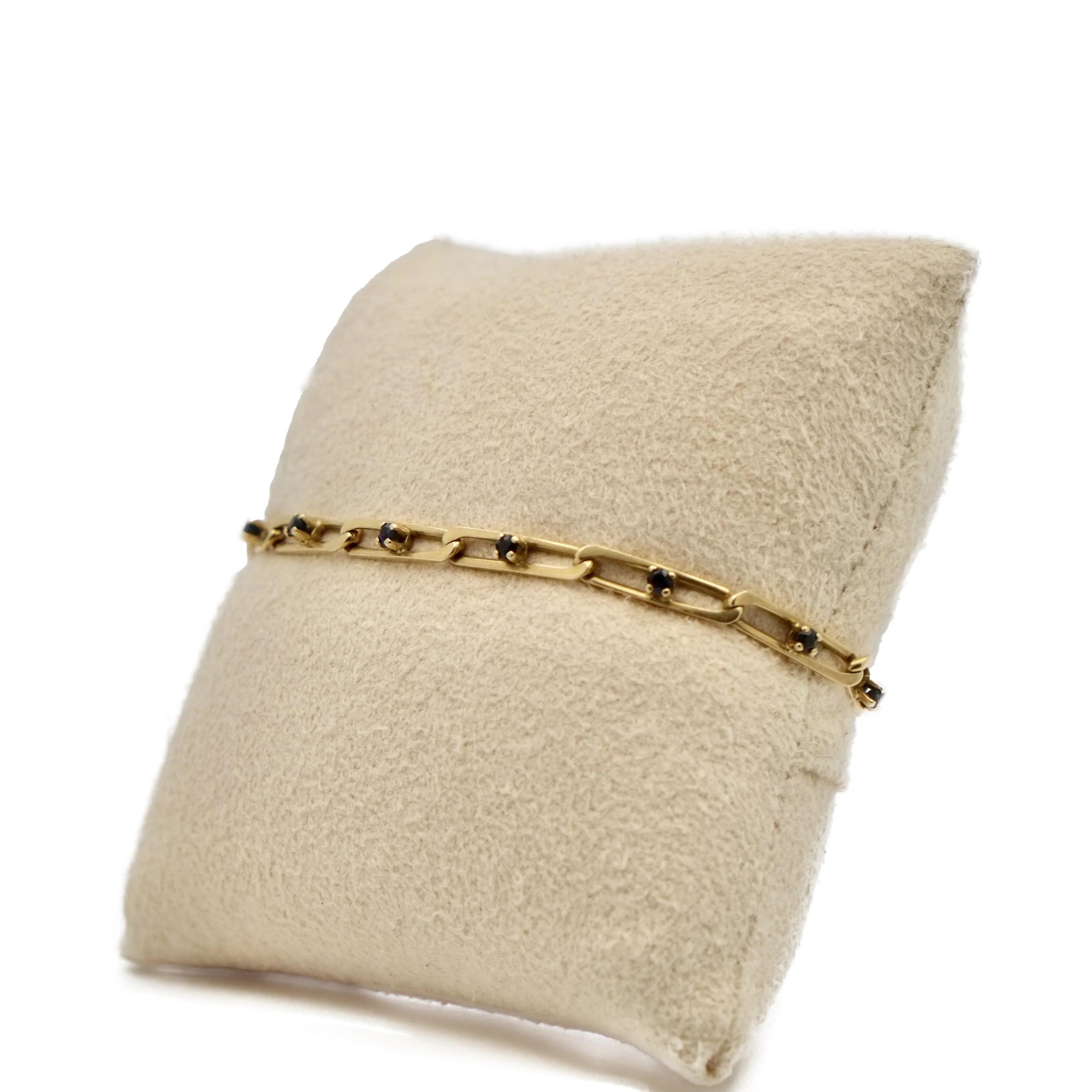 Bracelet maille en or jaune et saphir - Image 4