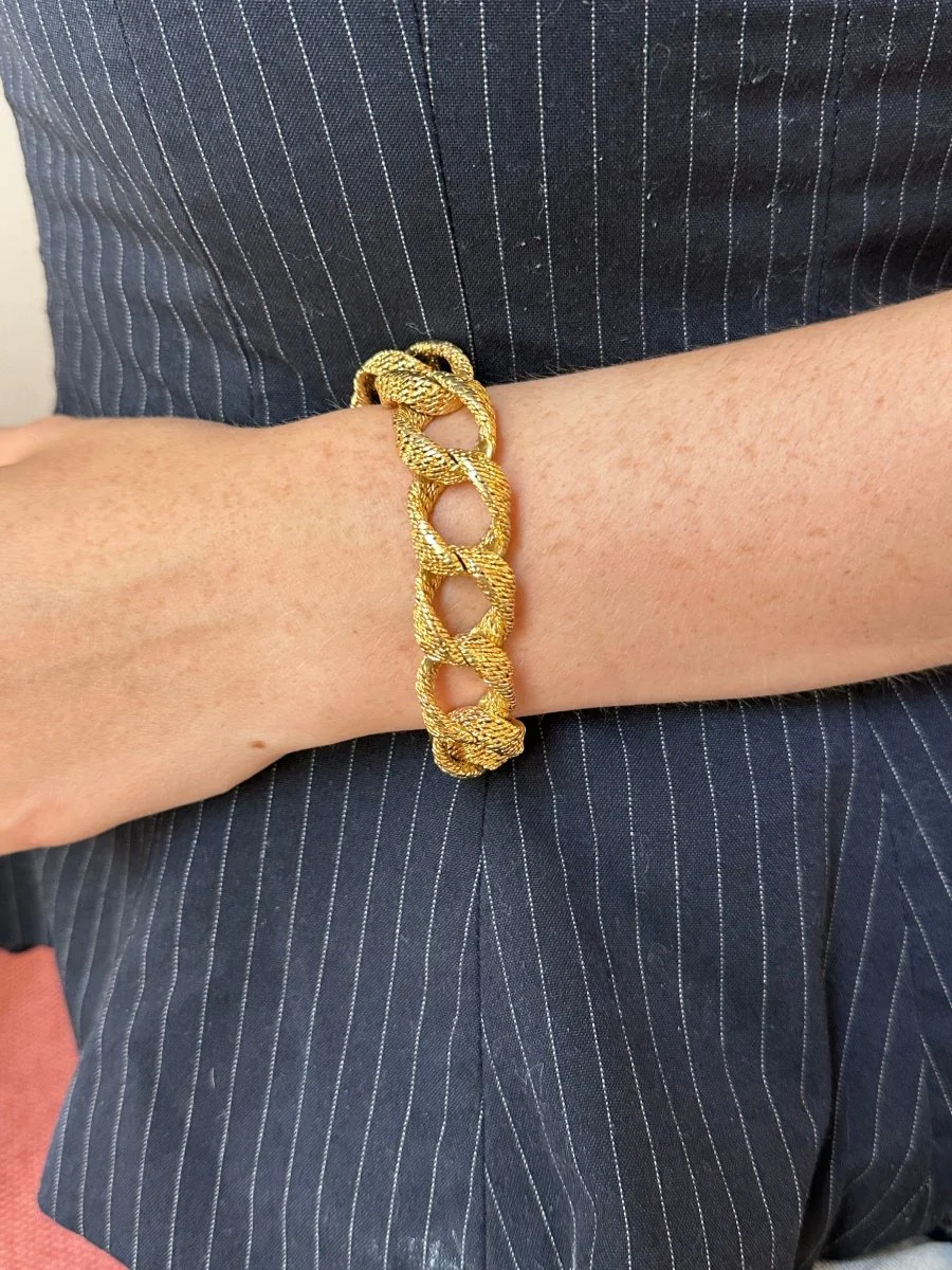 Bracelet en or jaune torsadé - Image 8