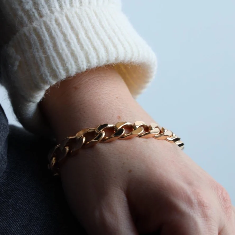 Bracelet Gourmette en or jaune - Image 2