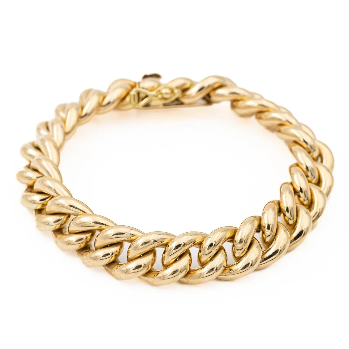 Bracelet Gourmette grosse maille en or jaune