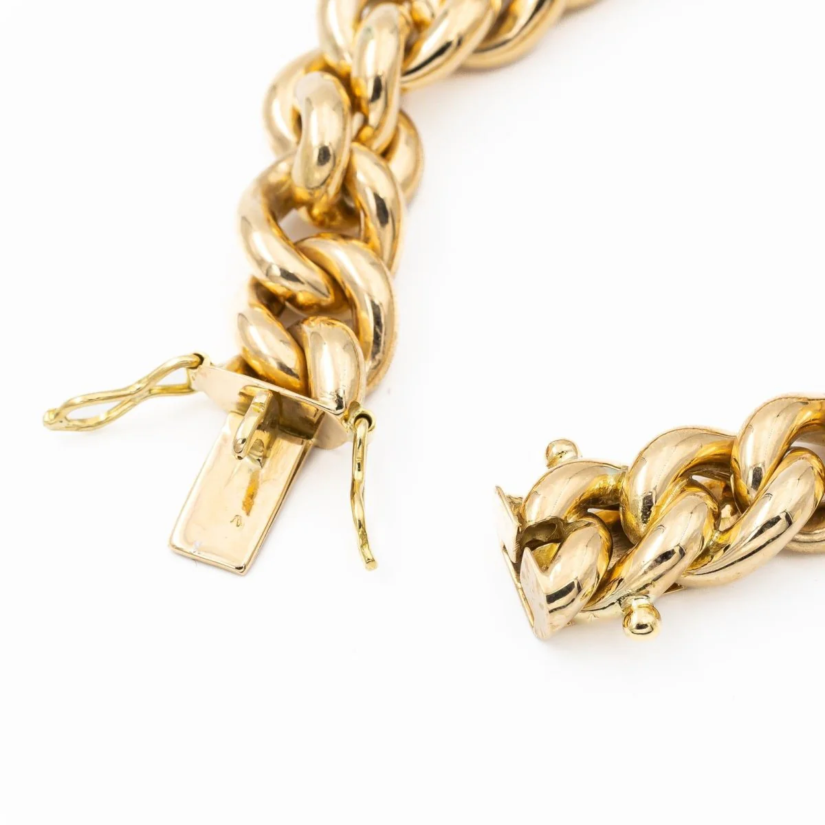 Bracelet Gourmette grosse maille en or jaune - Image 3