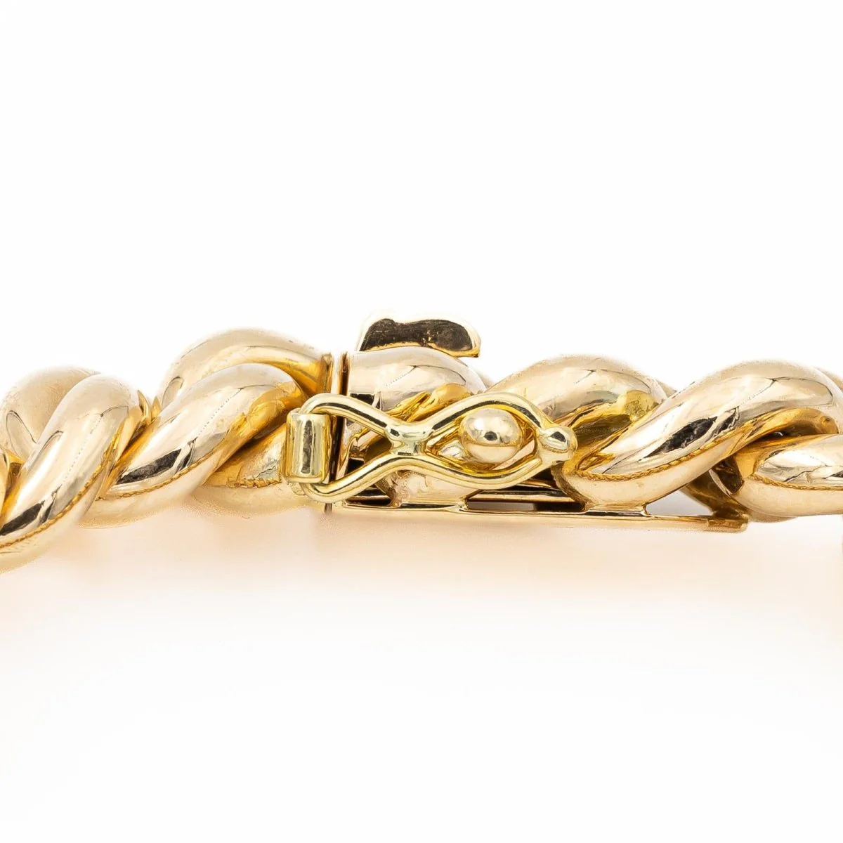 Bracelet Gourmette grosse maille en or jaune - Image 4