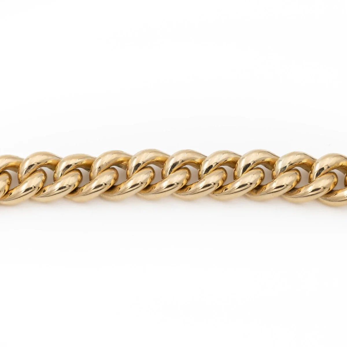 Bracelet Gourmette grosse maille en or jaune - Image 5