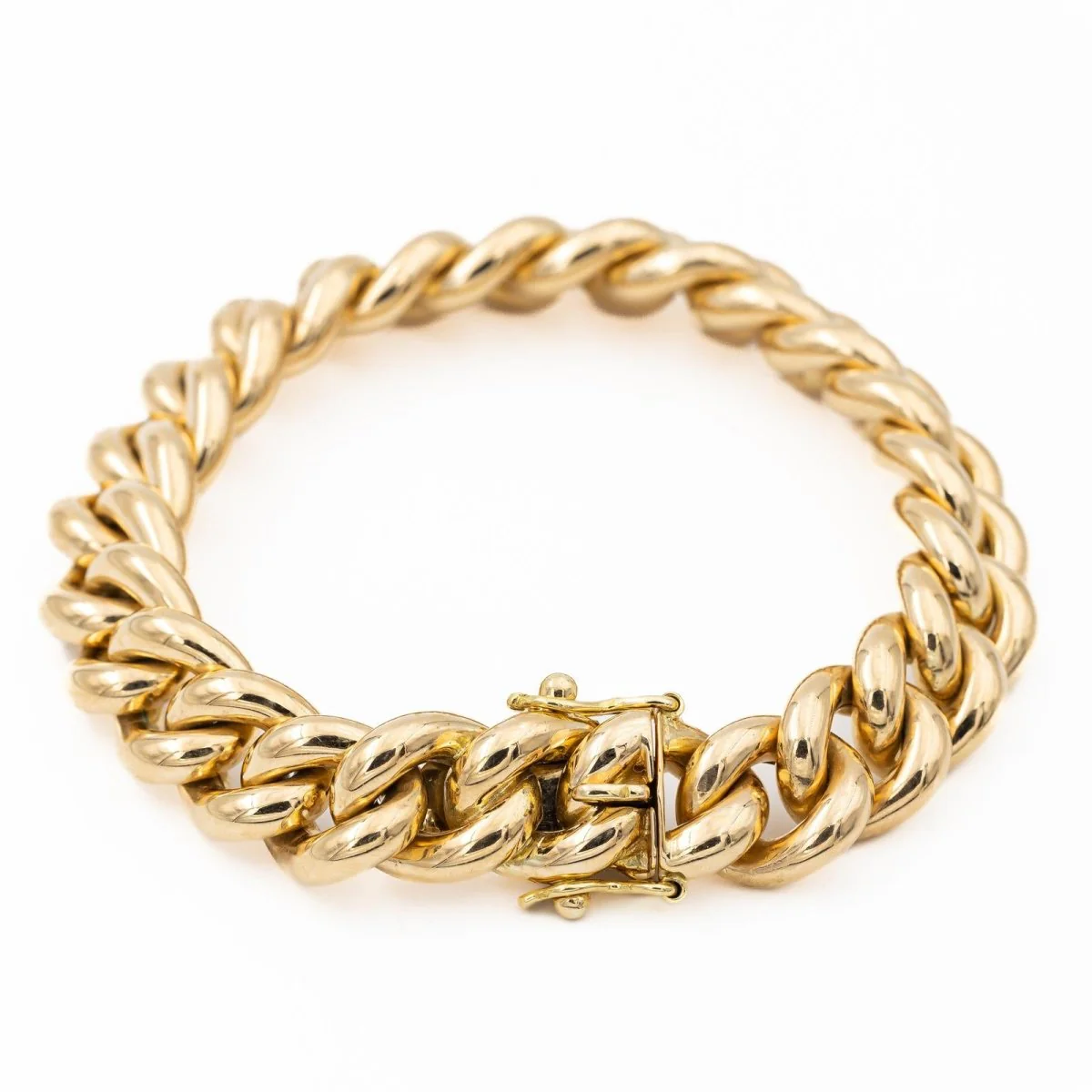 Bracelet Gourmette grosse maille en or jaune - Image 6