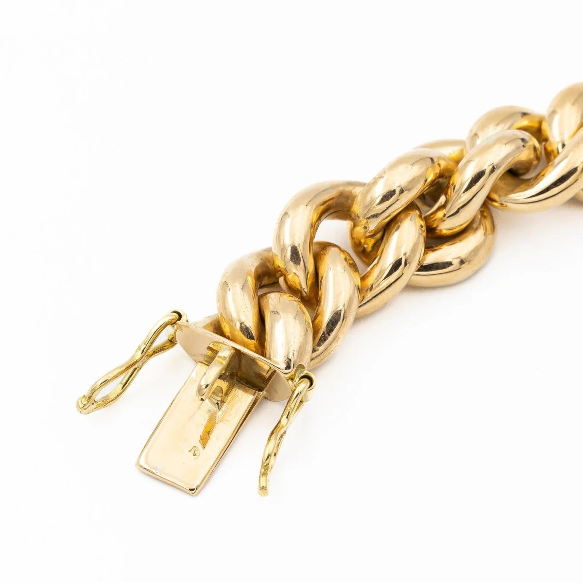 Bracelet Gourmette grosse maille en or jaune - Image 7