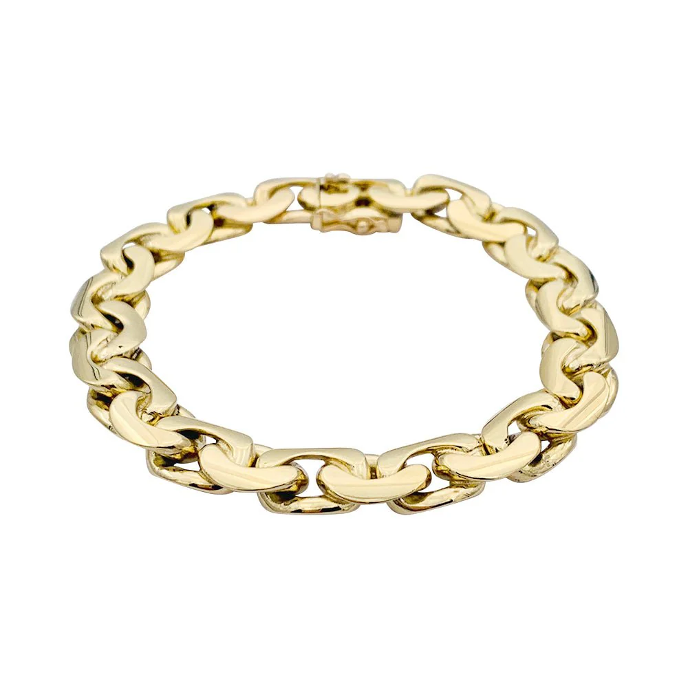 Bracelet maille "Haricot", or jaune