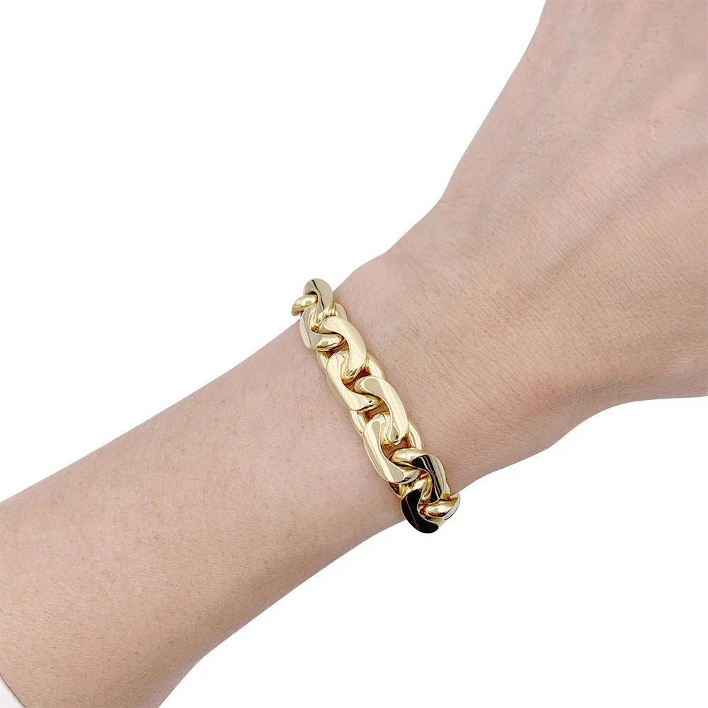 Bracelet maille "Haricot", or jaune - Image 6