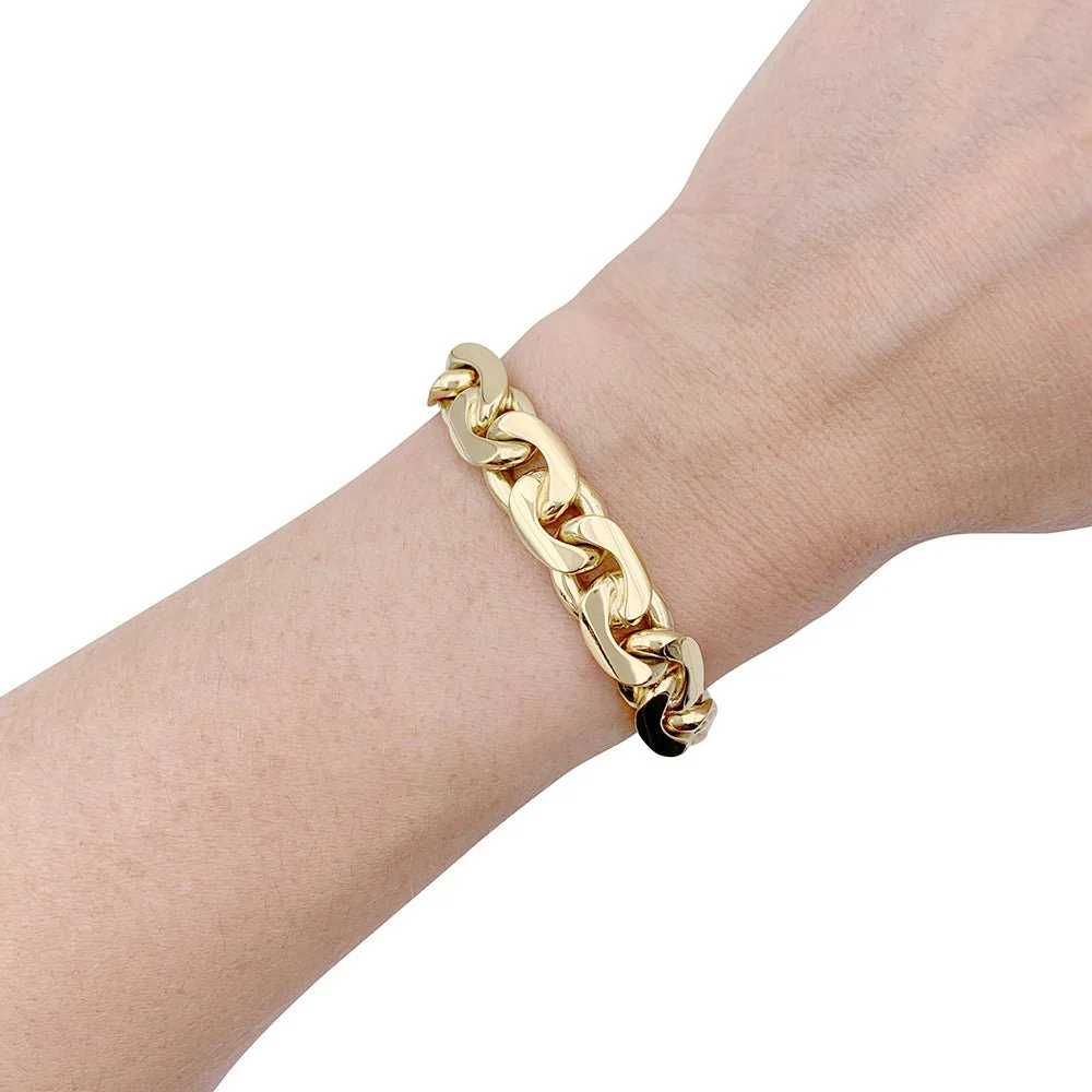 Bracelet maille "Haricot", or jaune - Image 7