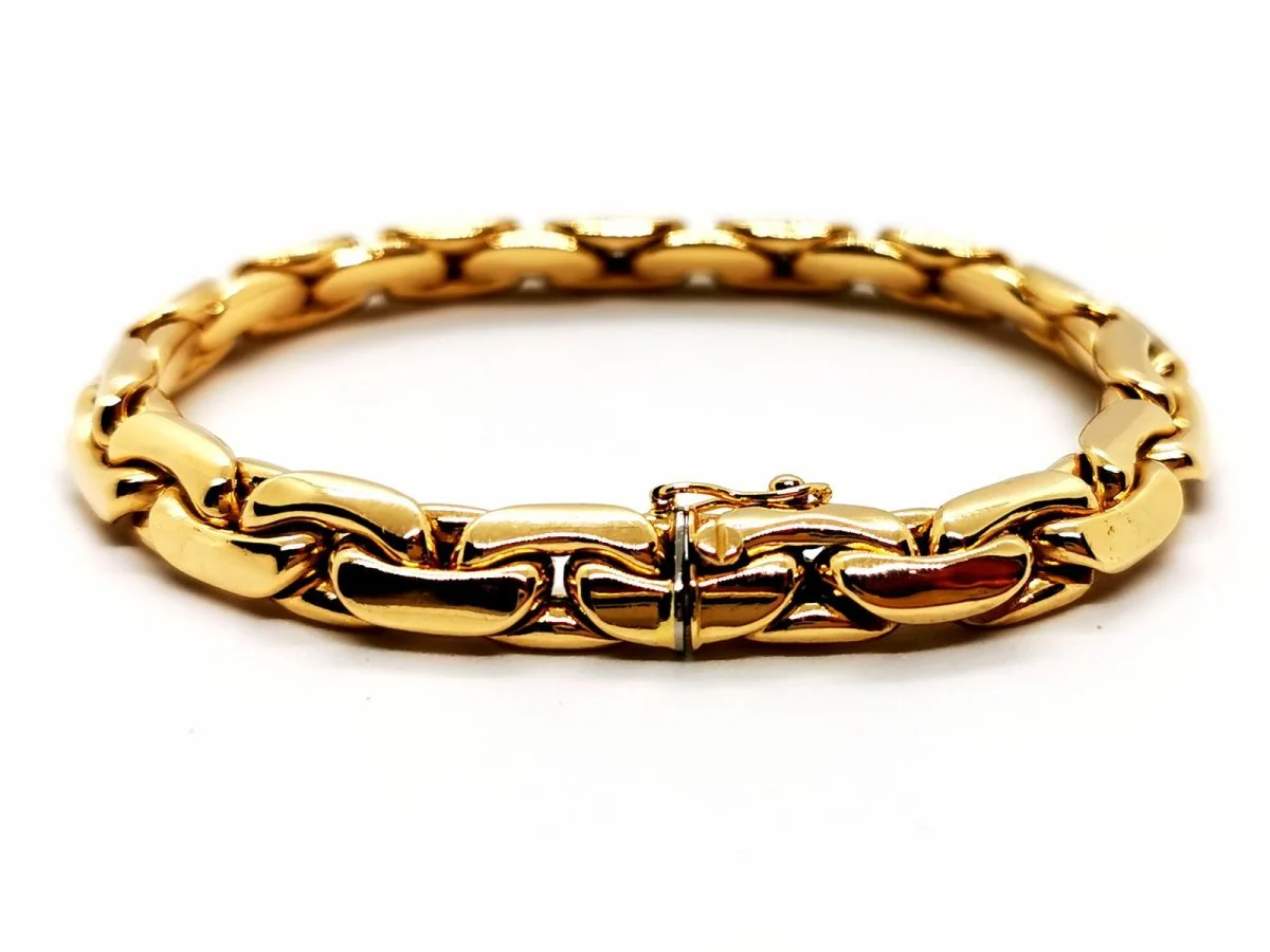 Bracelet Maille haricot Or jaune - Image 2