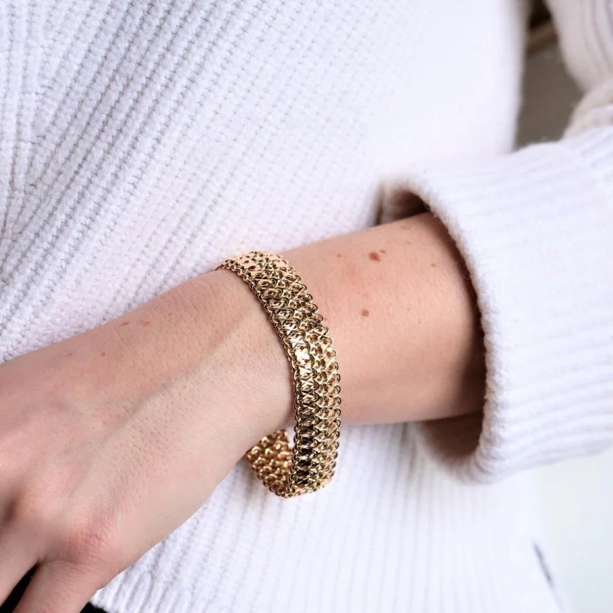 Bracelet Maille fantaisie en or jaune - Image 2