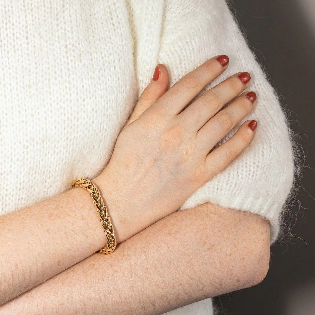 Bracelet Maille palmier Or jaune - Image 9