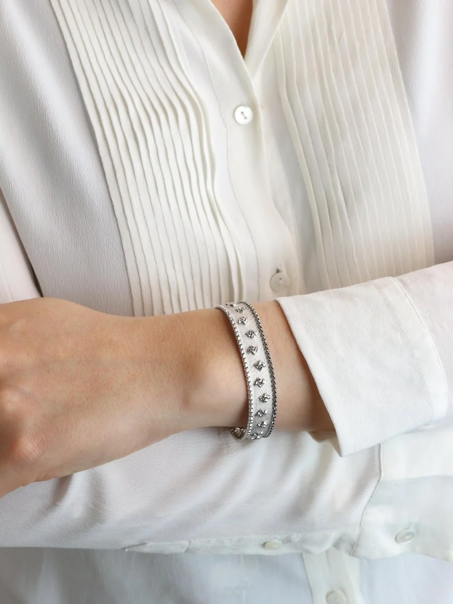 Bracelet maille polonaise or blanc - Image 14