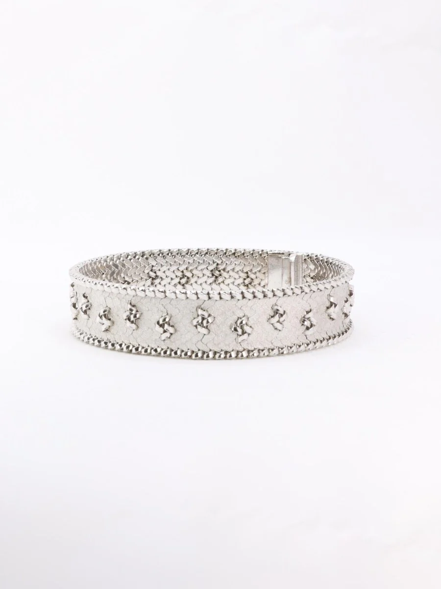 Bracelet maille polonaise or blanc - Image 3