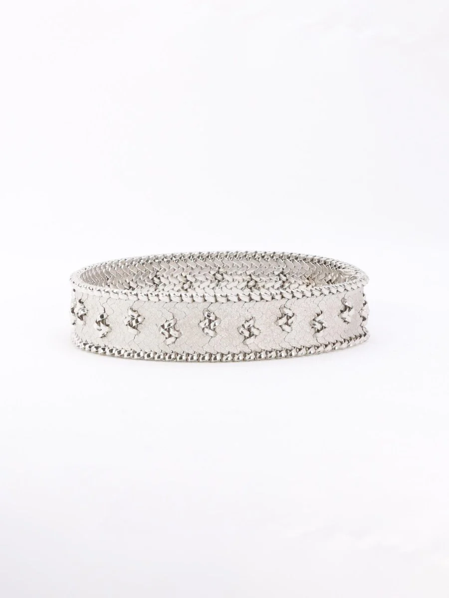 Bracelet maille polonaise or blanc - Image 4