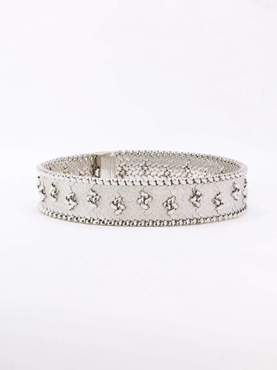 Bracelet maille polonaise or blanc - Image 6
