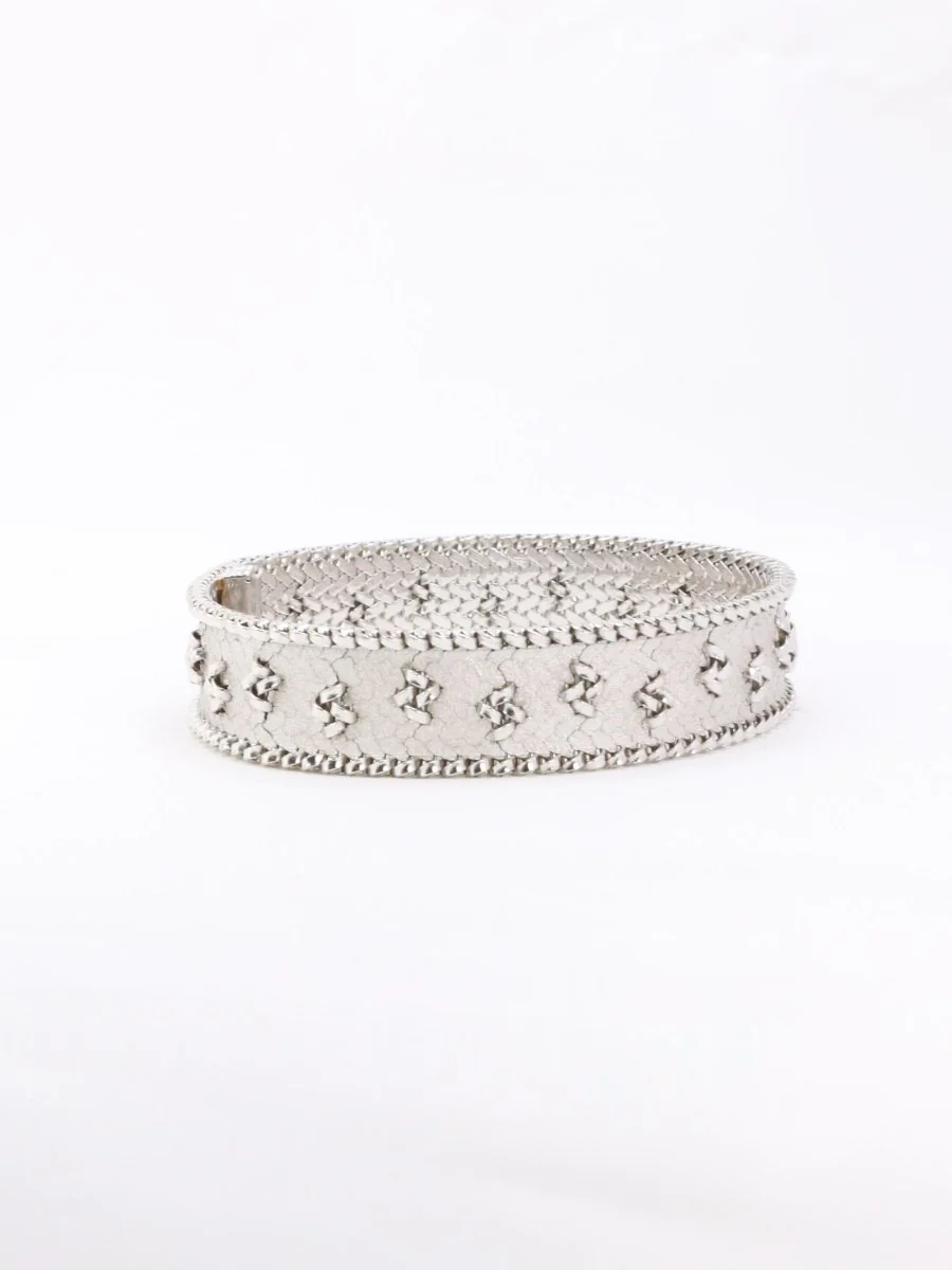 Bracelet maille polonaise or blanc - Image 7