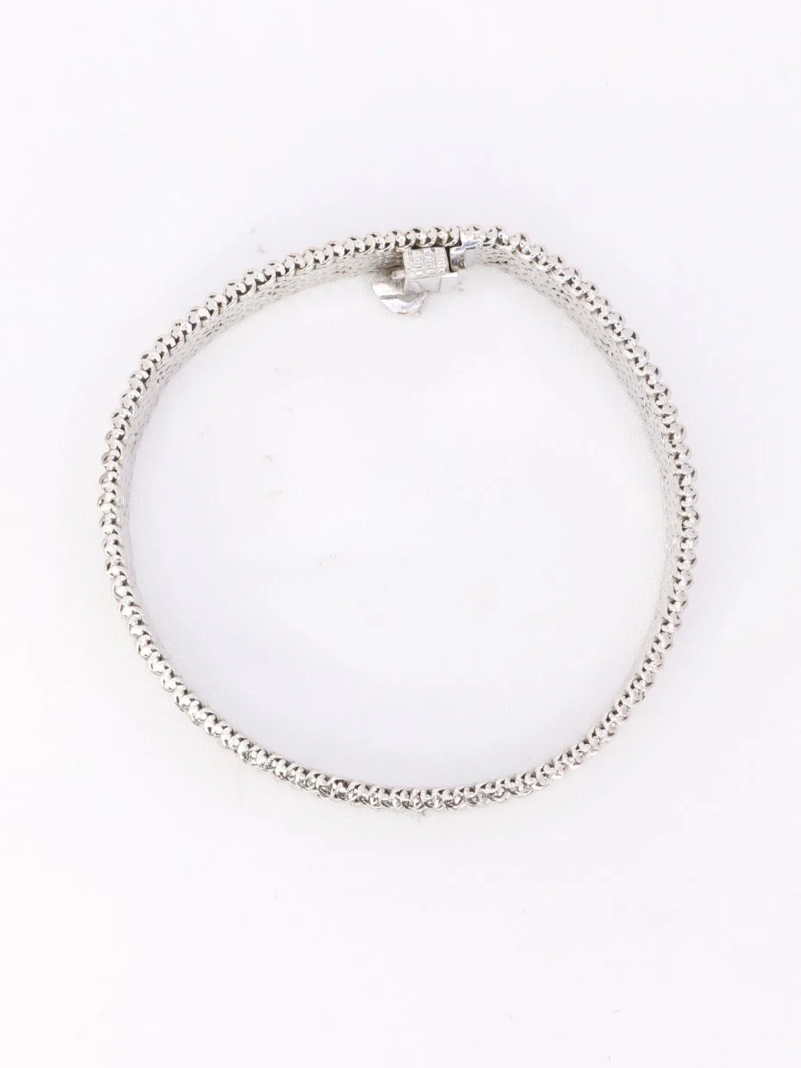 Bracelet maille polonaise or blanc - Image 8
