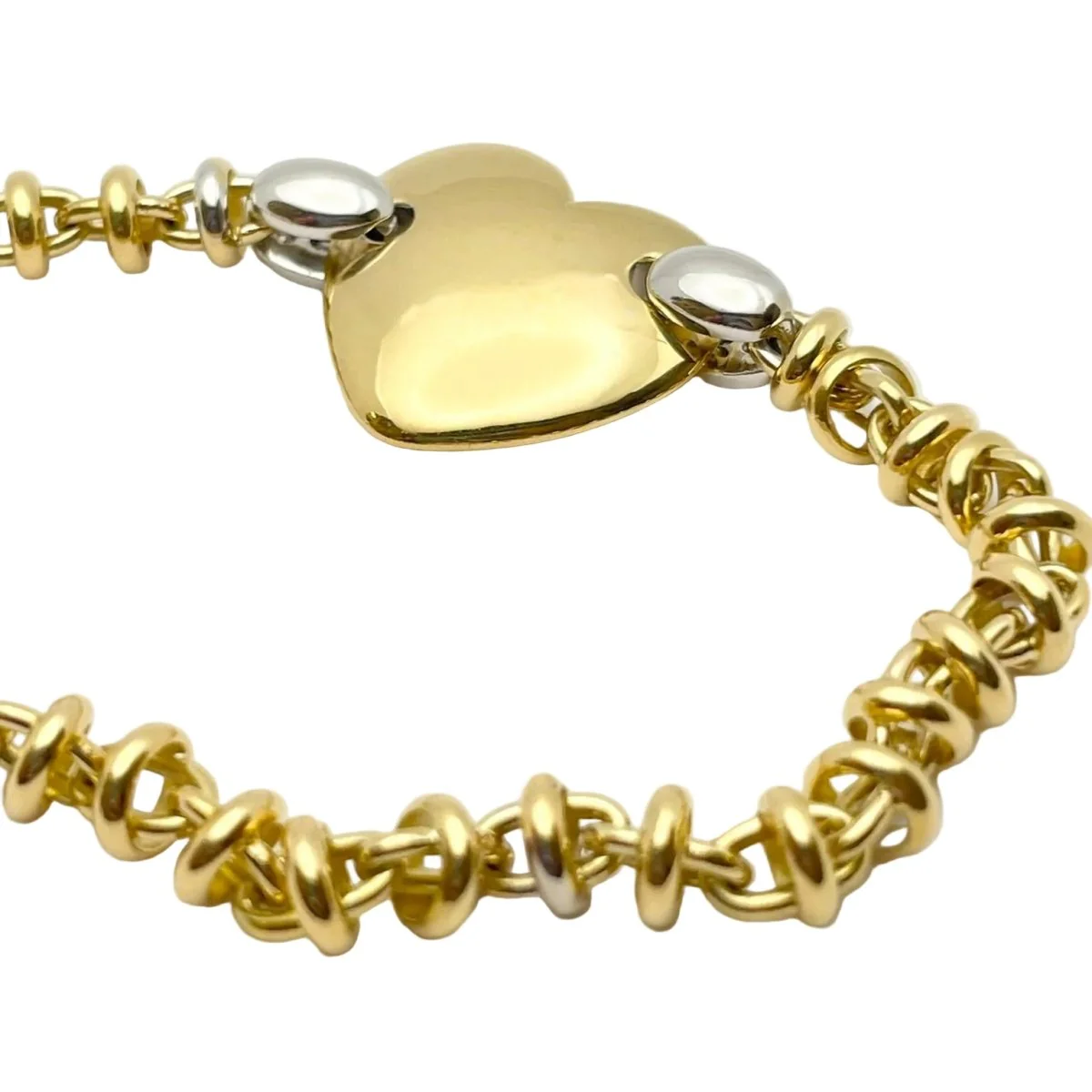 Bracelet Maille POMELLATO en or blanc, or jaune et diamants - Image 5