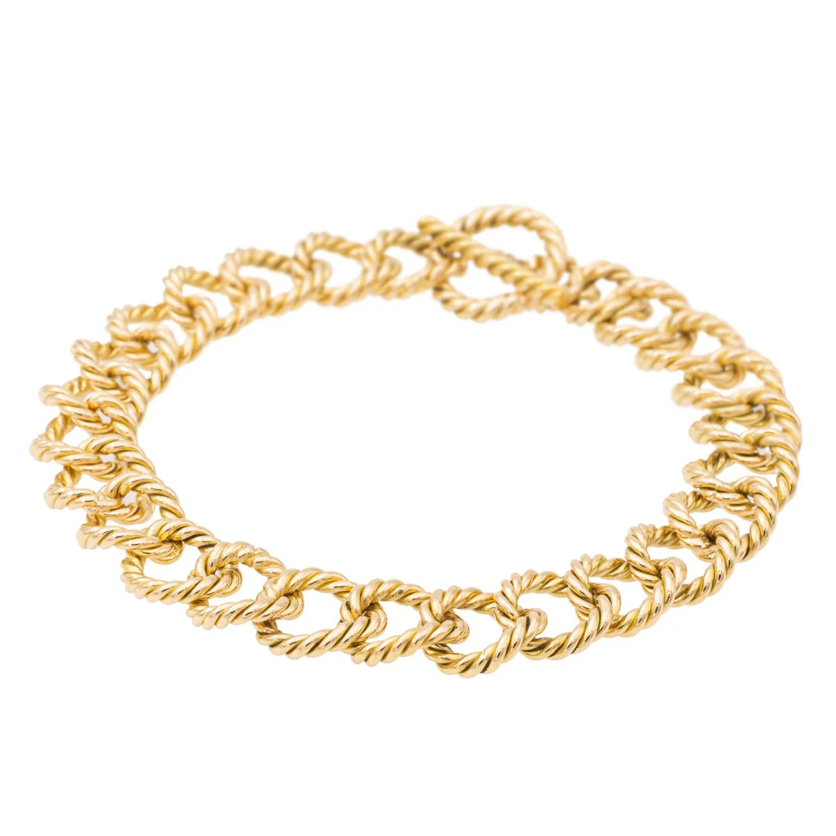 Bracelet Maille souple torsadée en or jaune