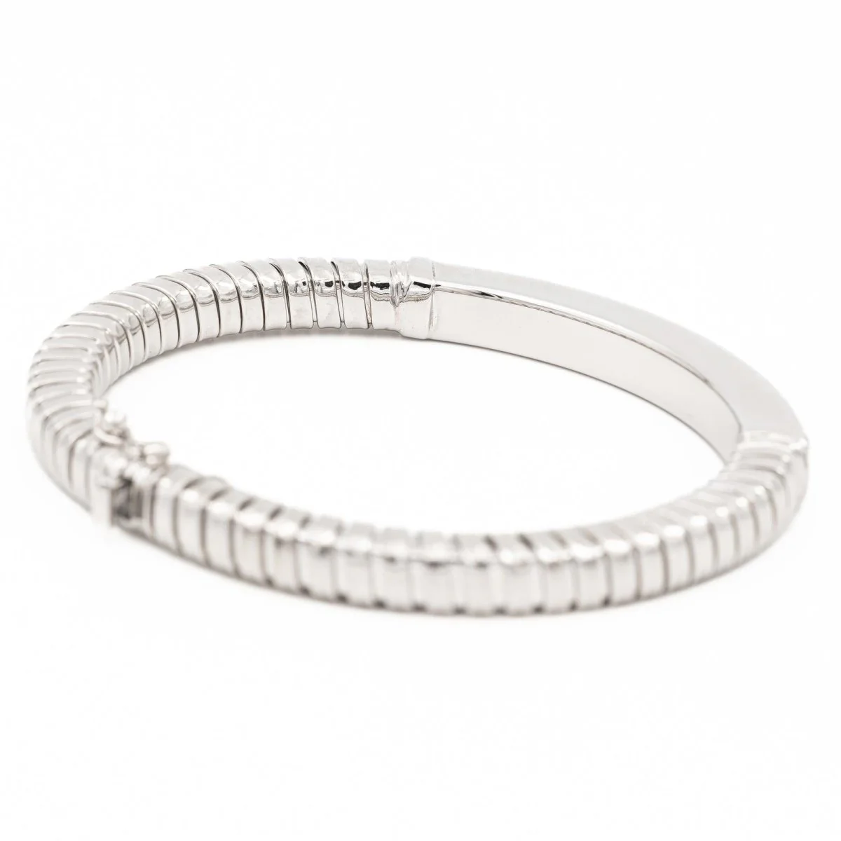 Bracelet Maille tubogas Or blanc - Image 6