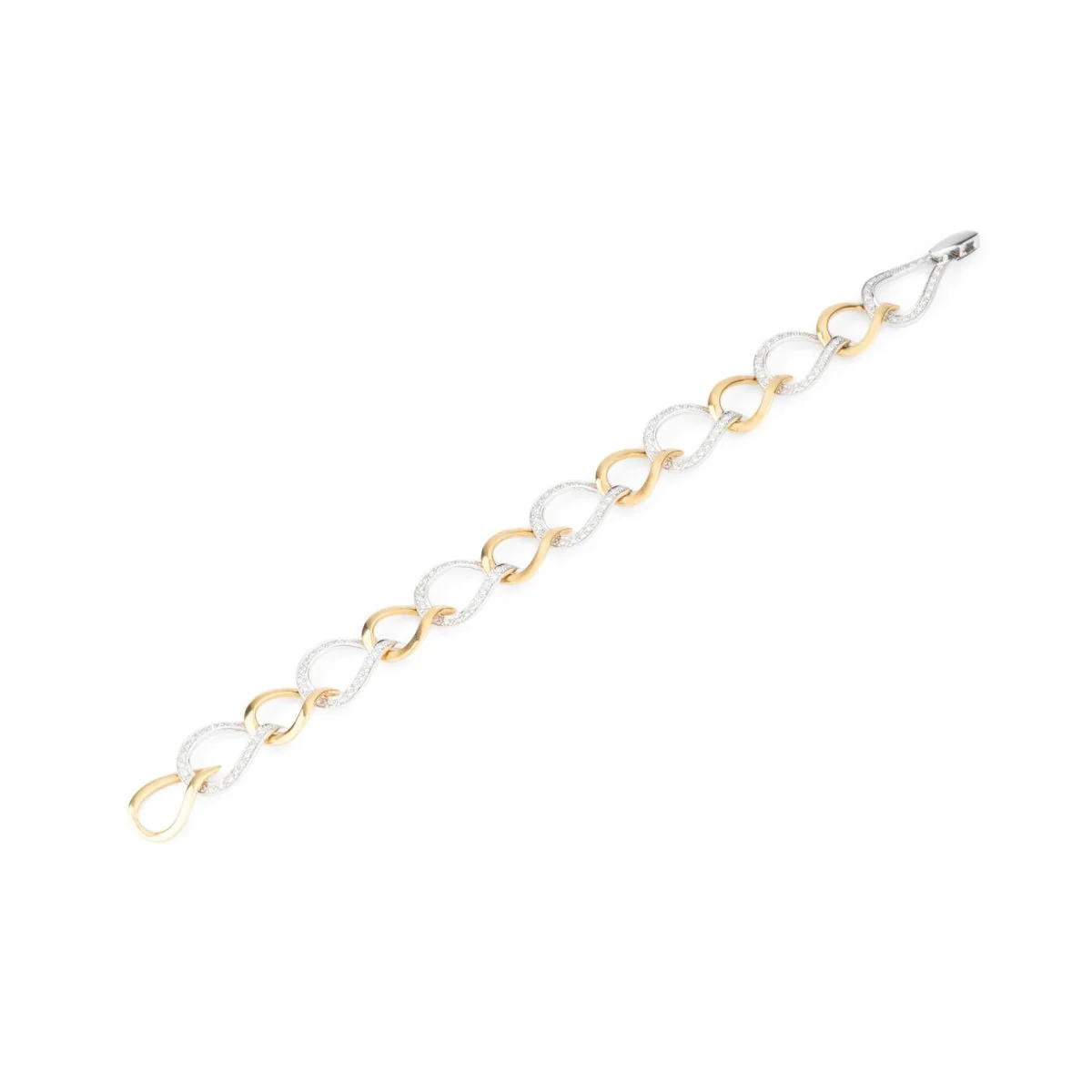 Bracelet Maillons en or jaune, or blanc et diamants