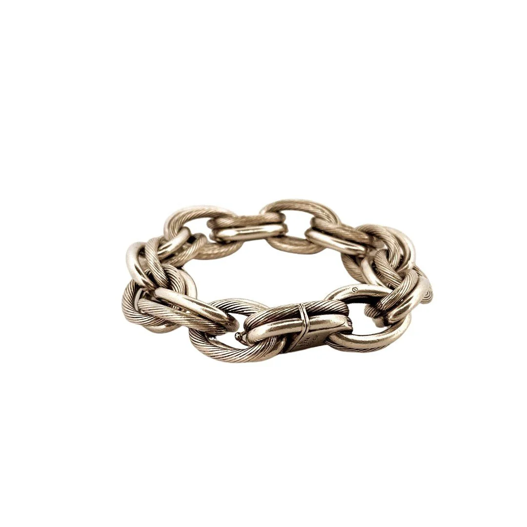 Bracelet maillons HERMES en argent