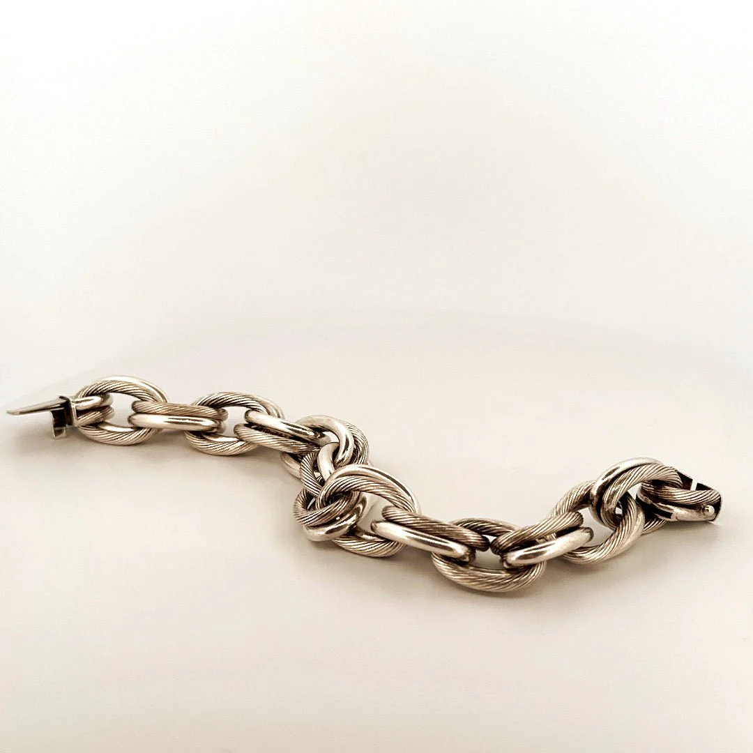 Bracelet maillons HERMES en argent - Image 2
