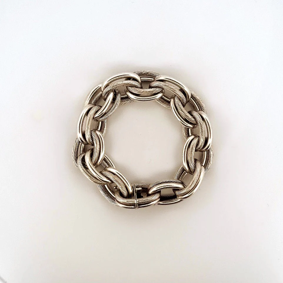 Bracelet maillons HERMES en argent - Image 3