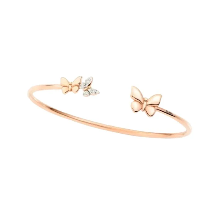 Bracelet Manchette DODO "Papillon" en or rose et diamants