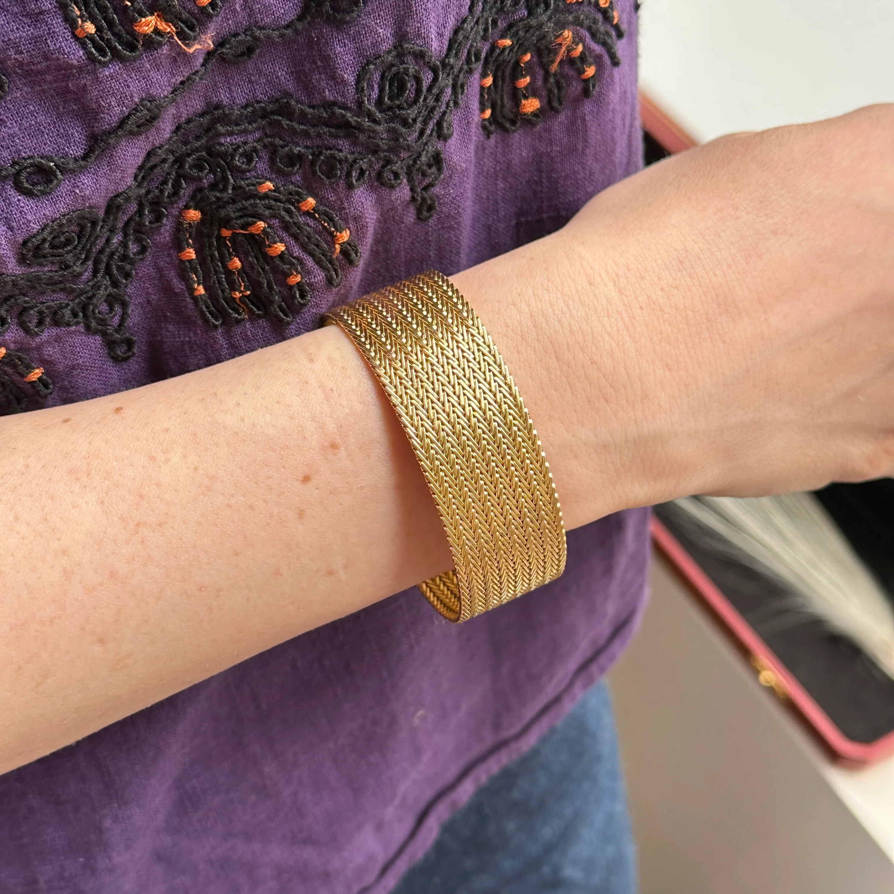 Bracelet Manchette en or jaune - Image 2