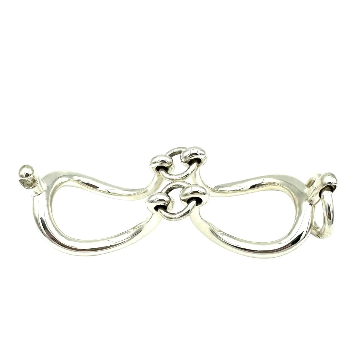 Bracelet Manchette HERMÈS "Arabesque" en argent - Image 6