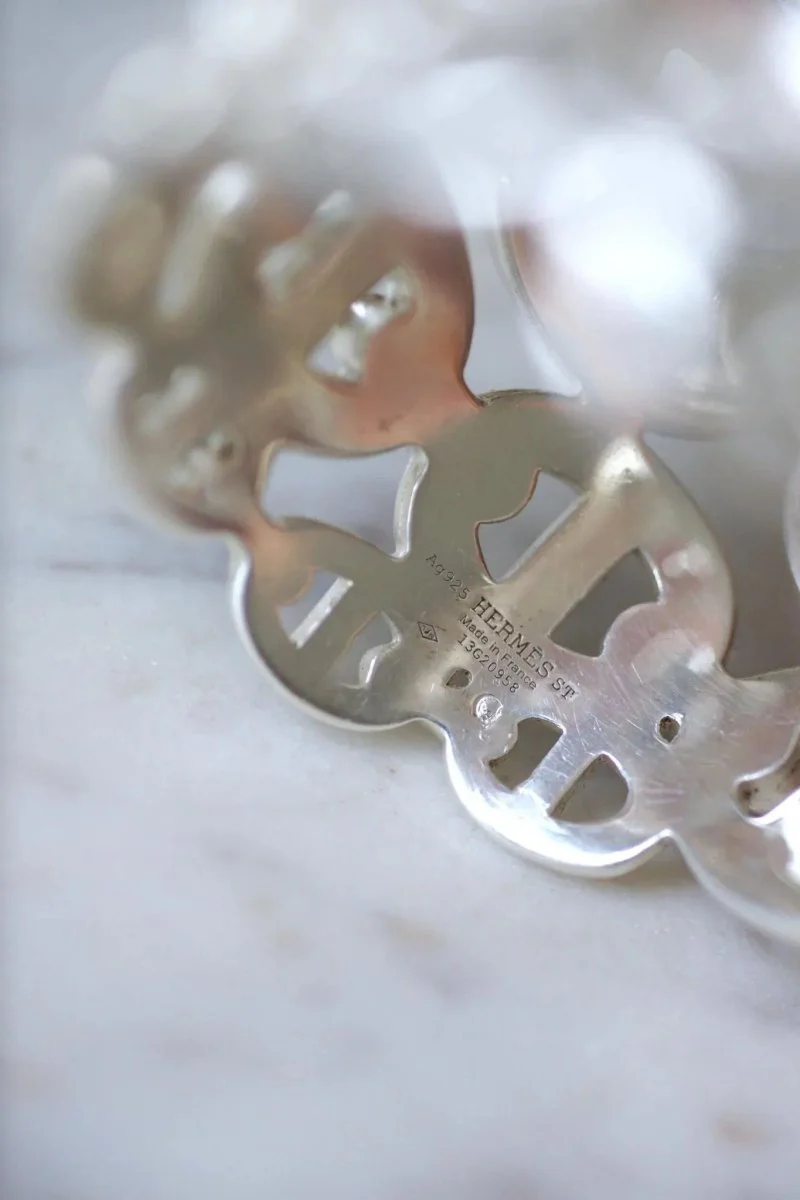 Bracelet Manchette Hermès Chaîne d'Ancre Enchaînée Argent - Image 4