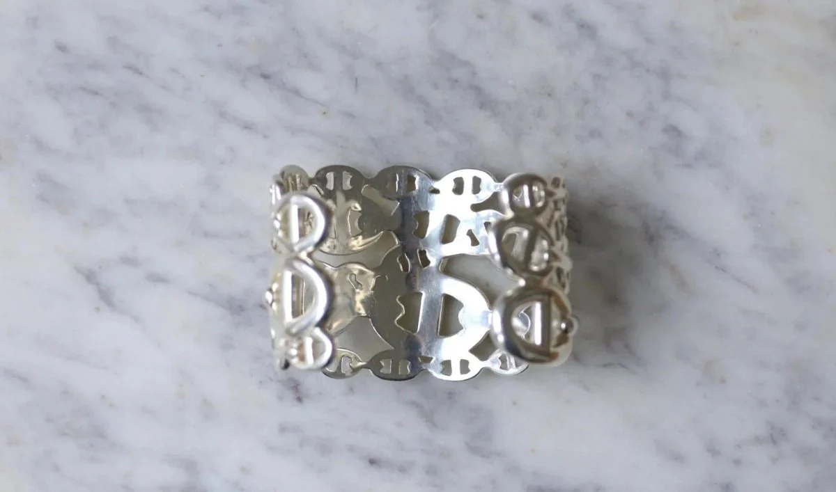 Bracelet Manchette Hermès Chaîne d'Ancre Enchaînée Argent - Image 9