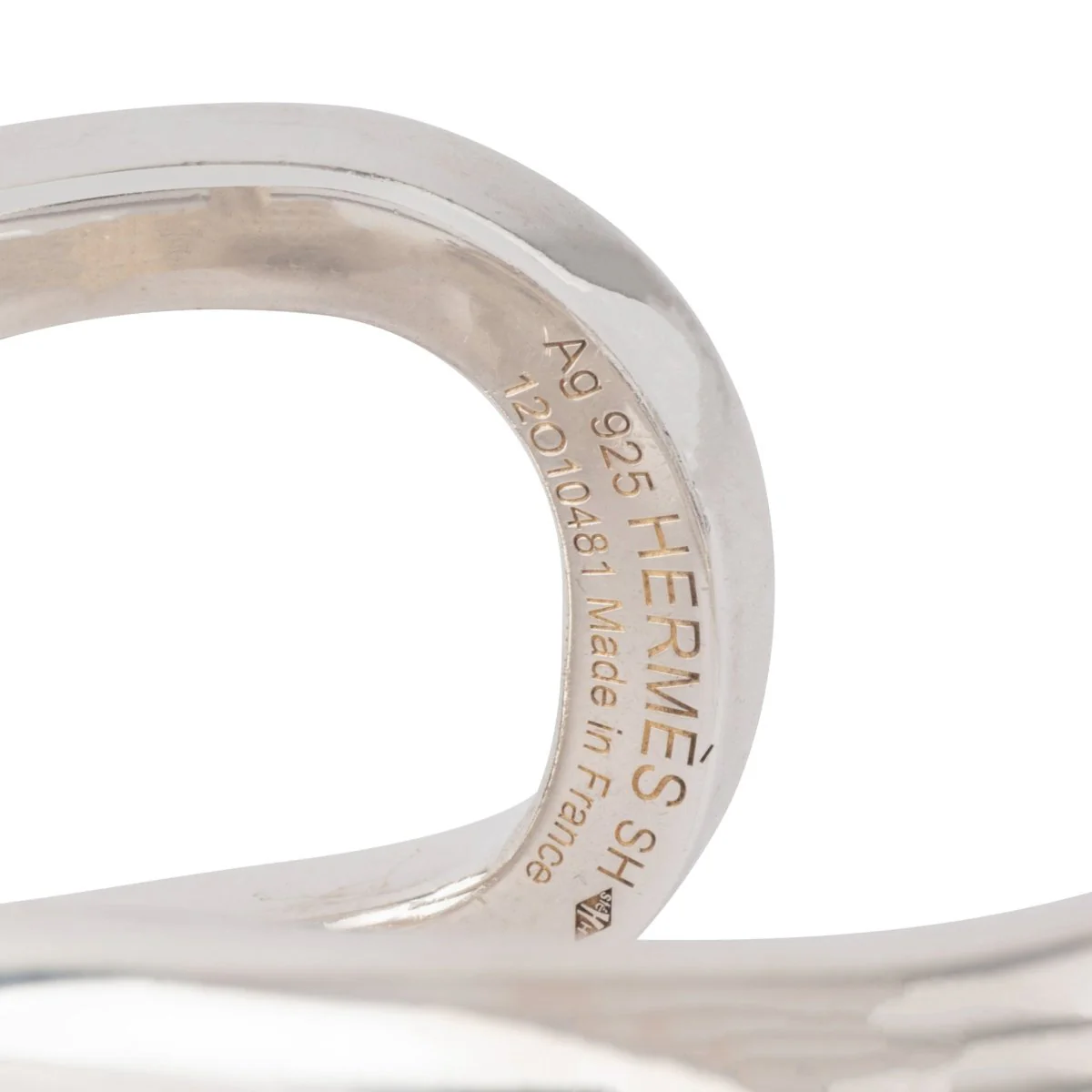 Bracelet jonc  en argent de la maison Hermès - Image 4