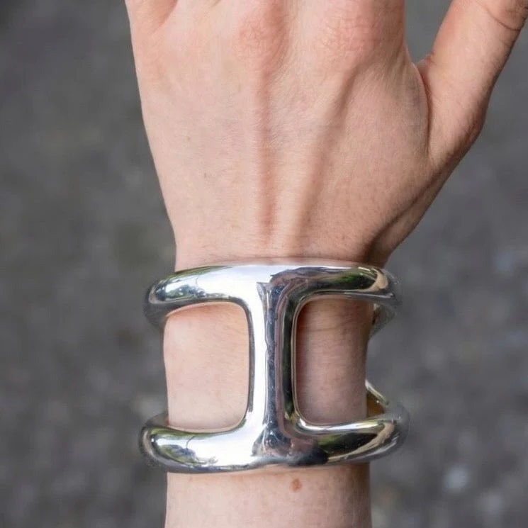 Bracelet Manchette HERMÈS "Osmose" en argent - Image 2