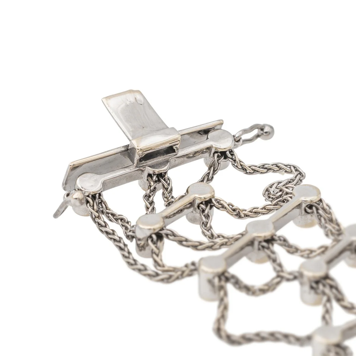 Bracelet  Manchette Or blanc  Diamant - Image 7