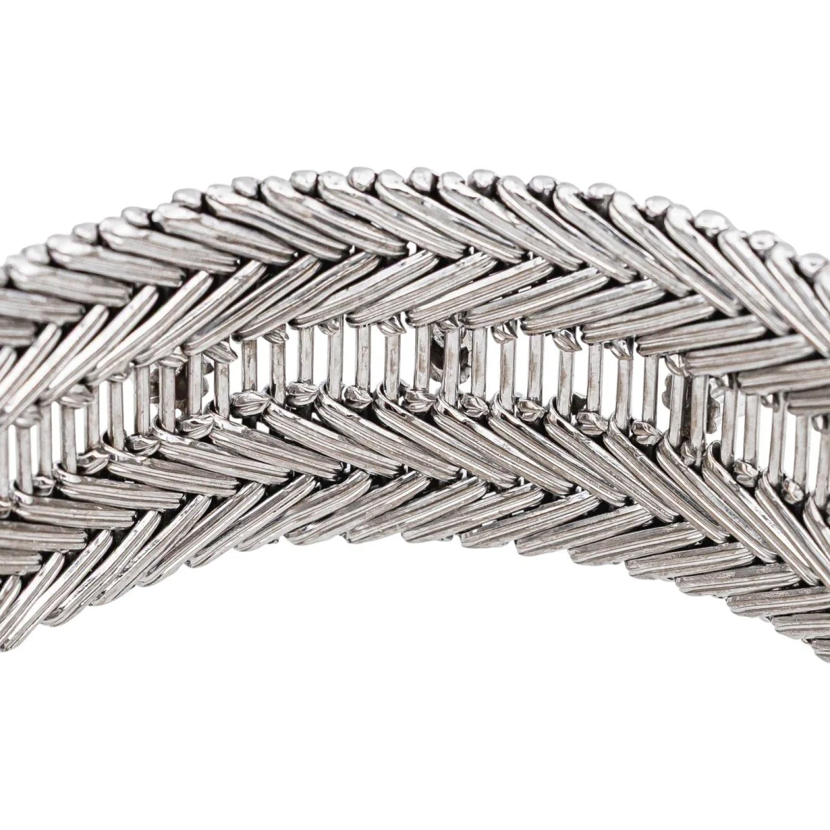 Bracelet Manchette en or blanc et diamants - Image 5