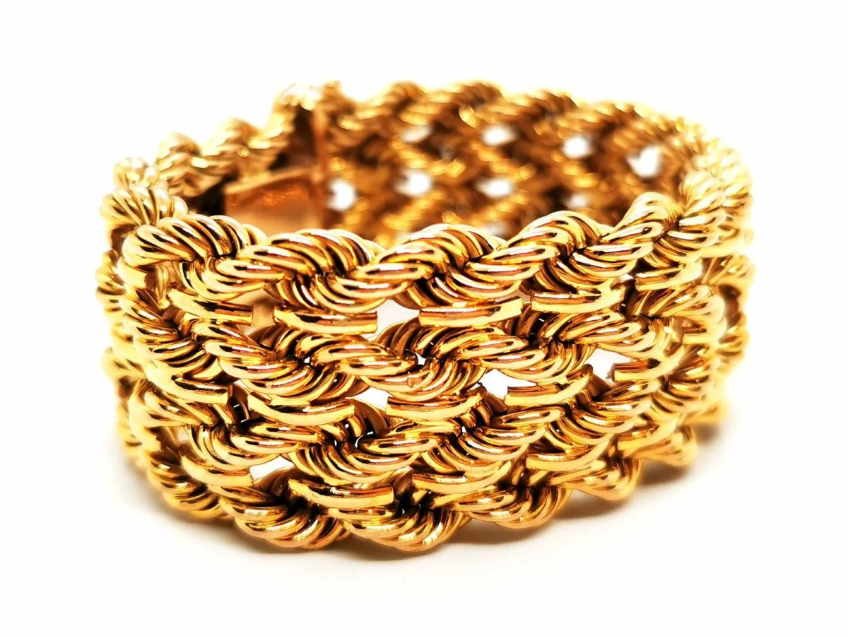 Bracelet Manchette Or jaune - Image 7