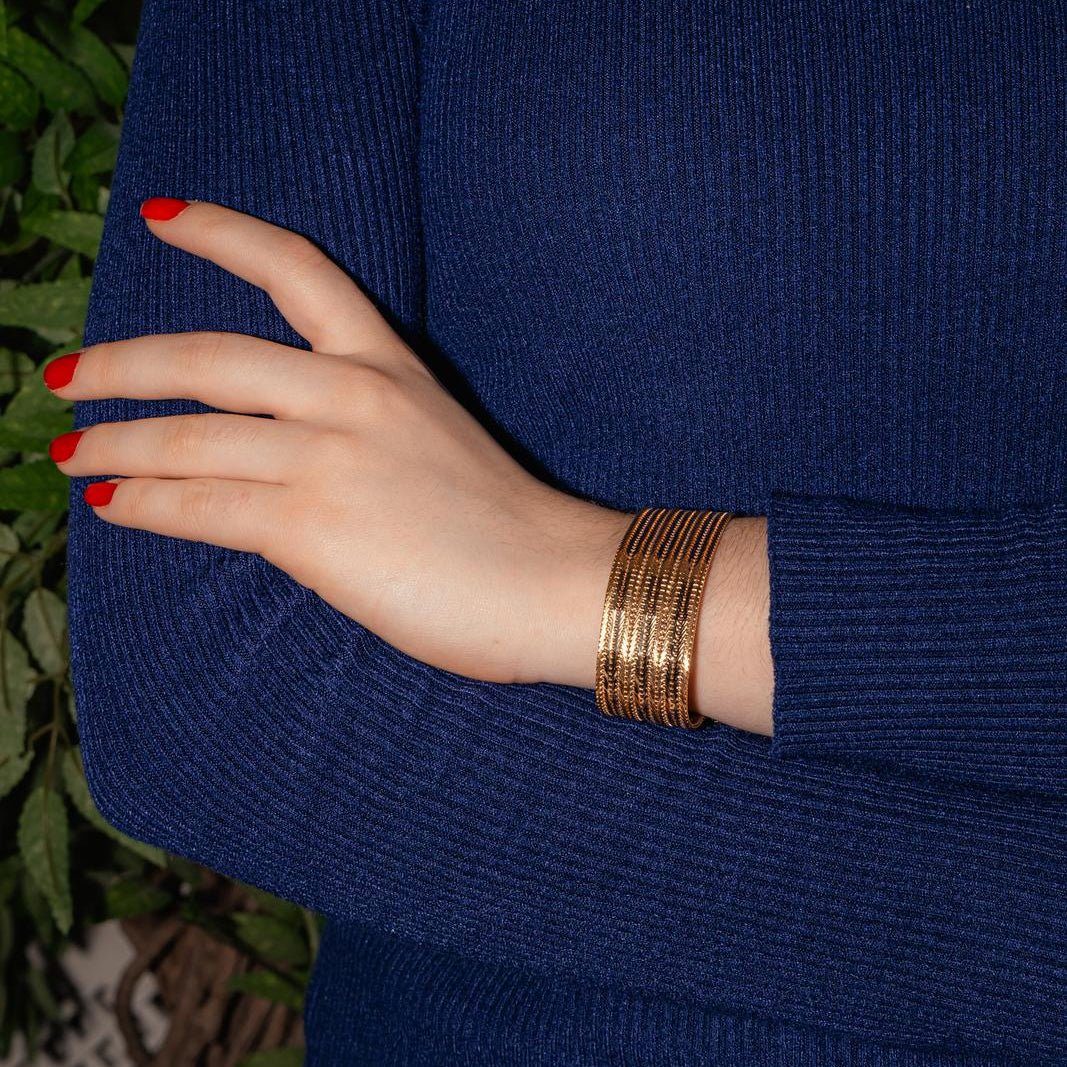 Bracelet Manchette en or jaune - Image 2