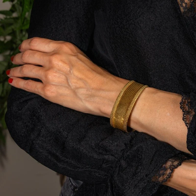 Bracelet Manchette en or jaune - Image 2
