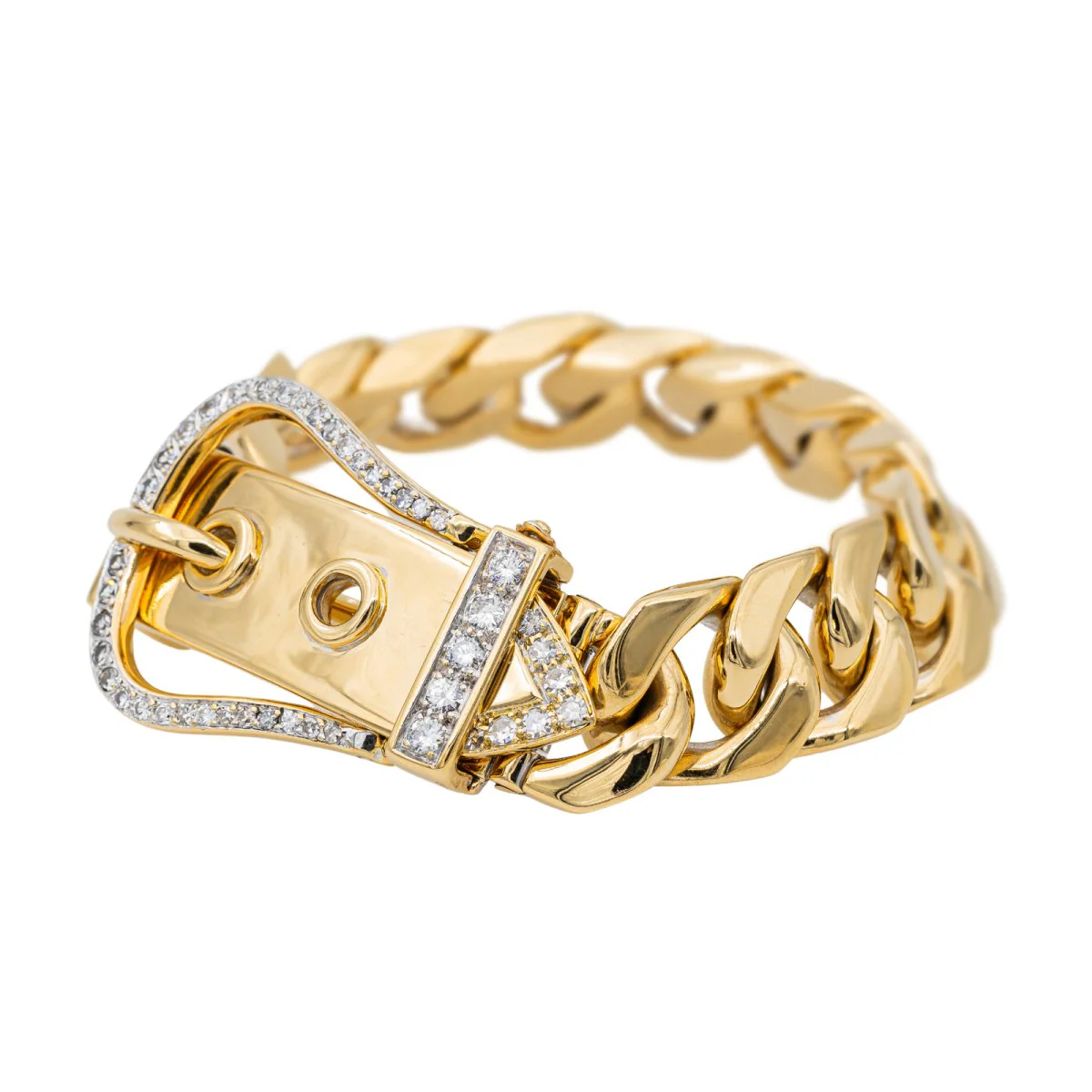 Bracelet Manchette ceinture en or jaune et iamant - Image 3