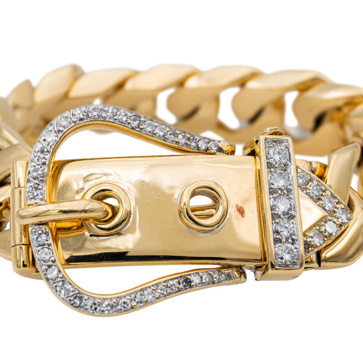 Bracelet Manchette ceinture en or jaune et iamant - Image 6