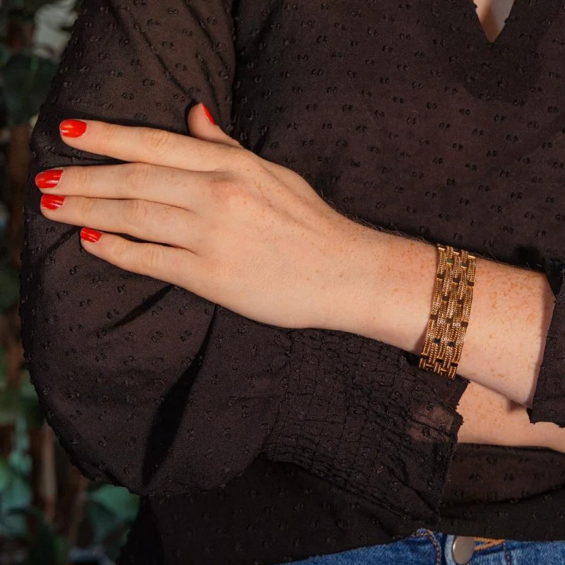 Bracelet Manchette en or rose - Image 2