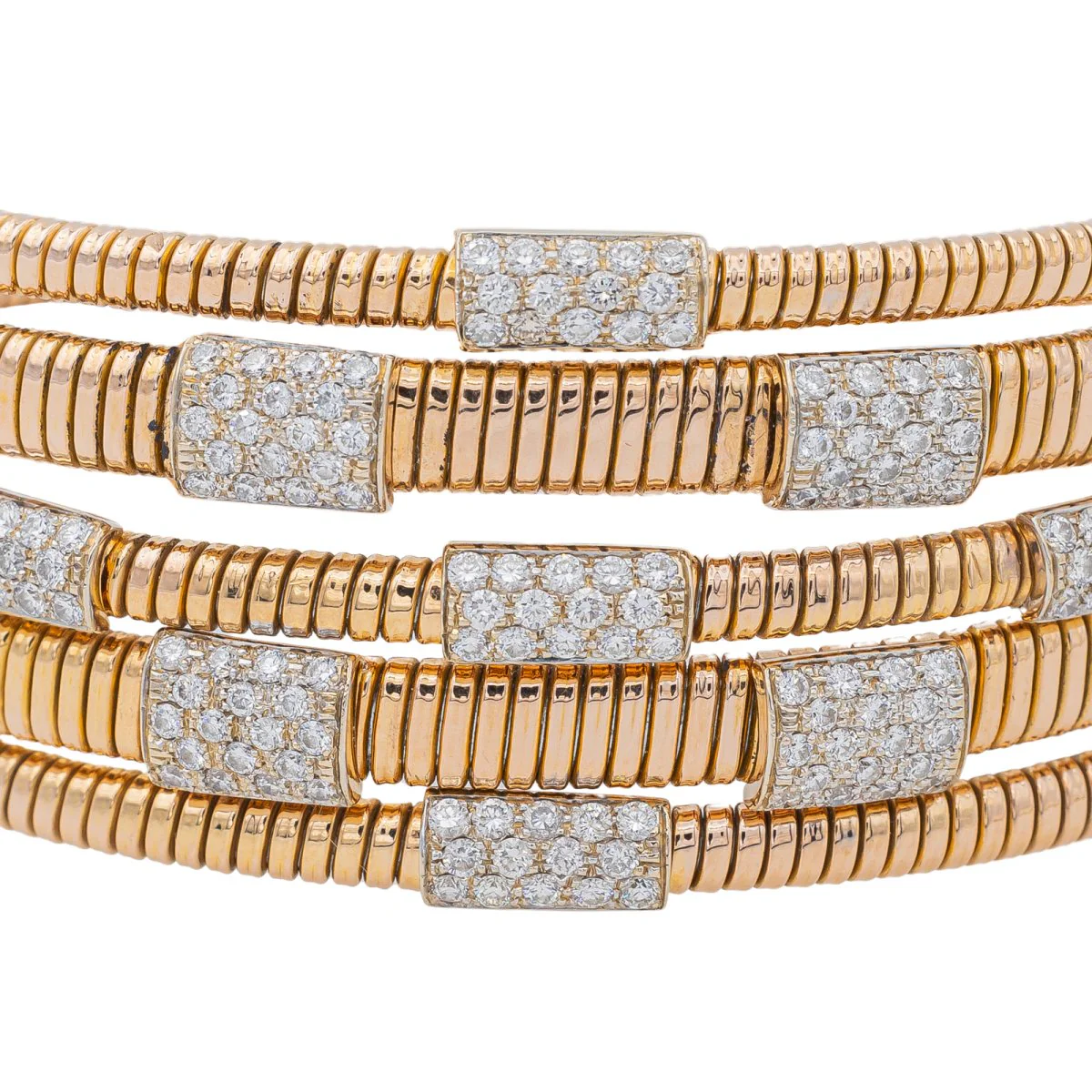 Bracelet Manchette en or rose et diamant - Image 6